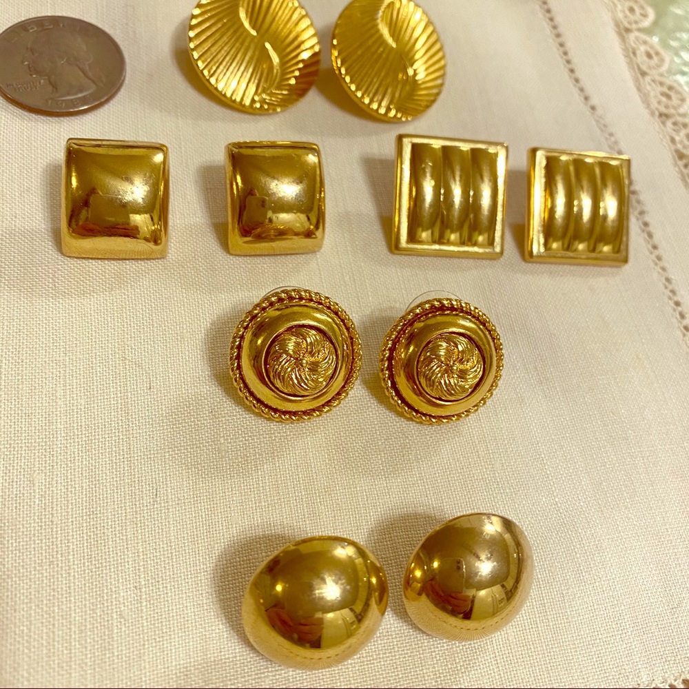 Elegant Gold-Tone Earrings Set